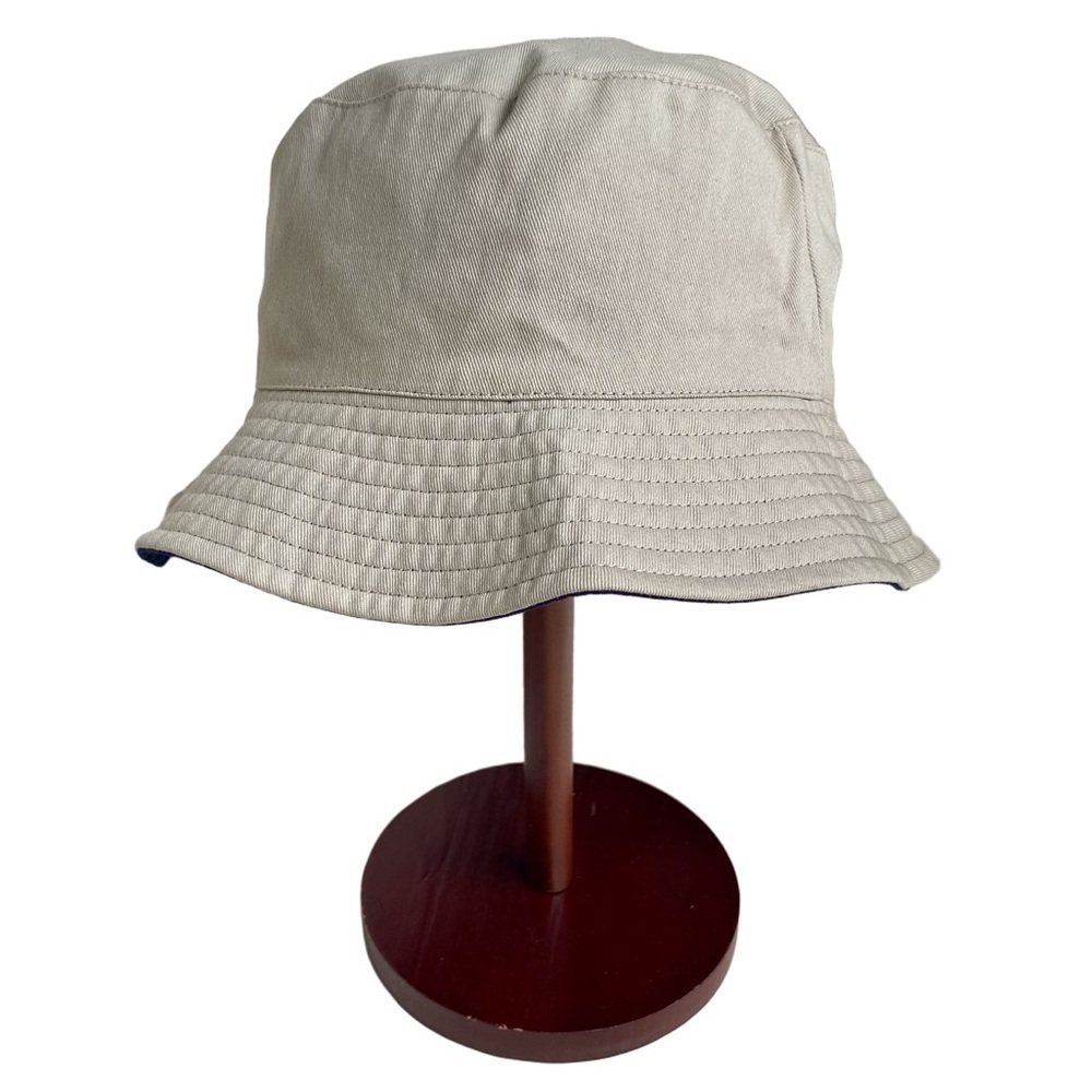 MUTUAL WEAVE Bucket Hat Reversible Khaki Navy Unisex S M  NWT